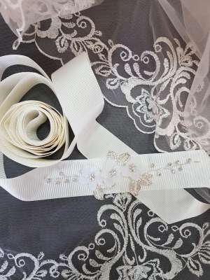 Аксессуары для невесты Пояса, Артикул: Декор свадебный на пояс для платья 3-d цветы