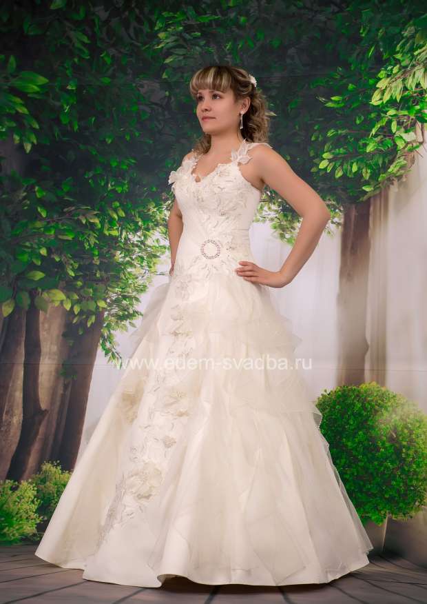Свадебное платье  1451 Арина-Маки волна брошь 1