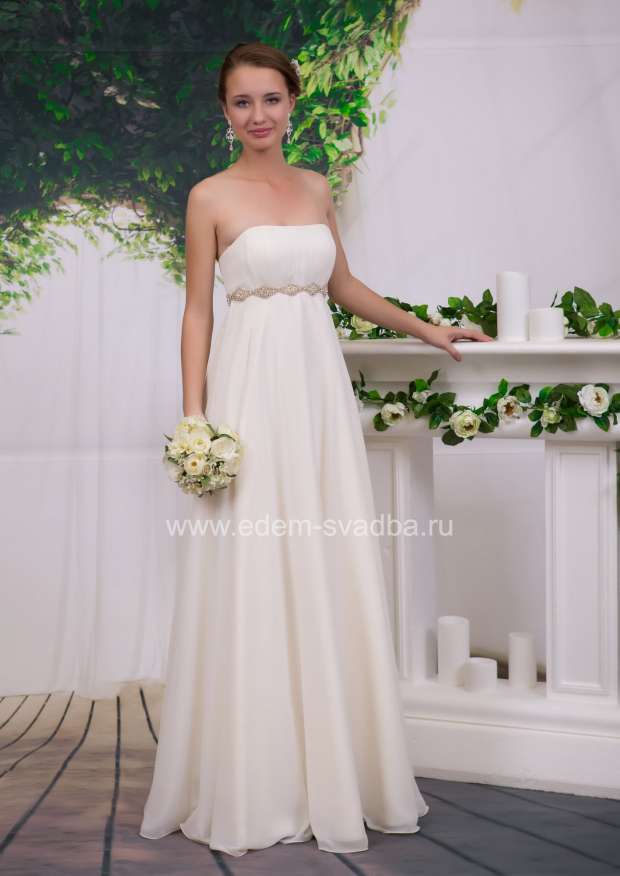 Свадебное платье  Ампир TuBe/Н стразовая дорожка жемчуг 160 1