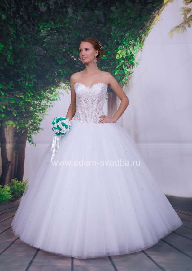 Свадебное платье  УФ Катюша ч/sexi лиф гипюр №406 код350 1