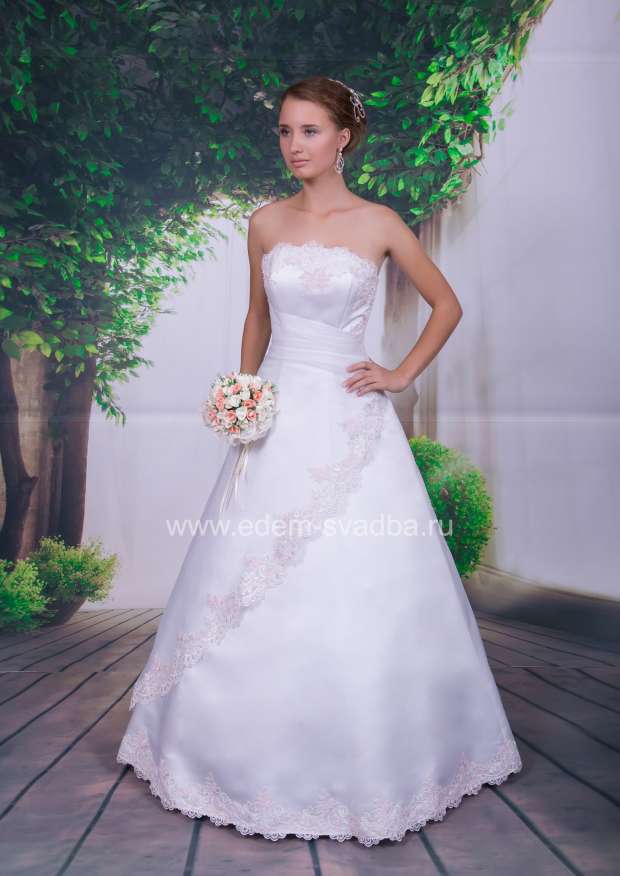 Свадебное платье  декольте драпировка манка 500/90 1