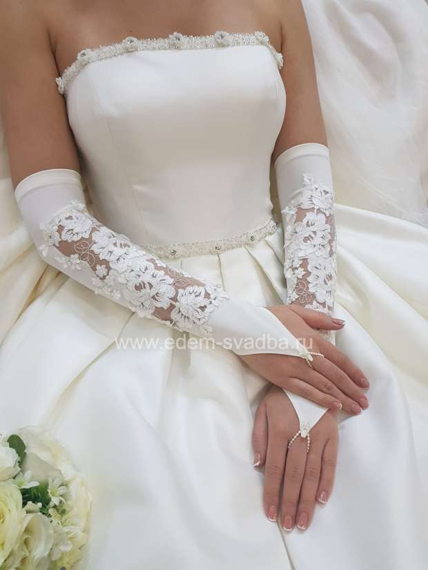 Аксессуар для невесты  150444 перчатки к свадебному платью 1