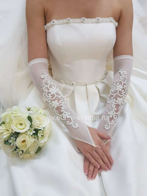 Аксессуар для невесты  150958 перчатки к свадебному платью 1