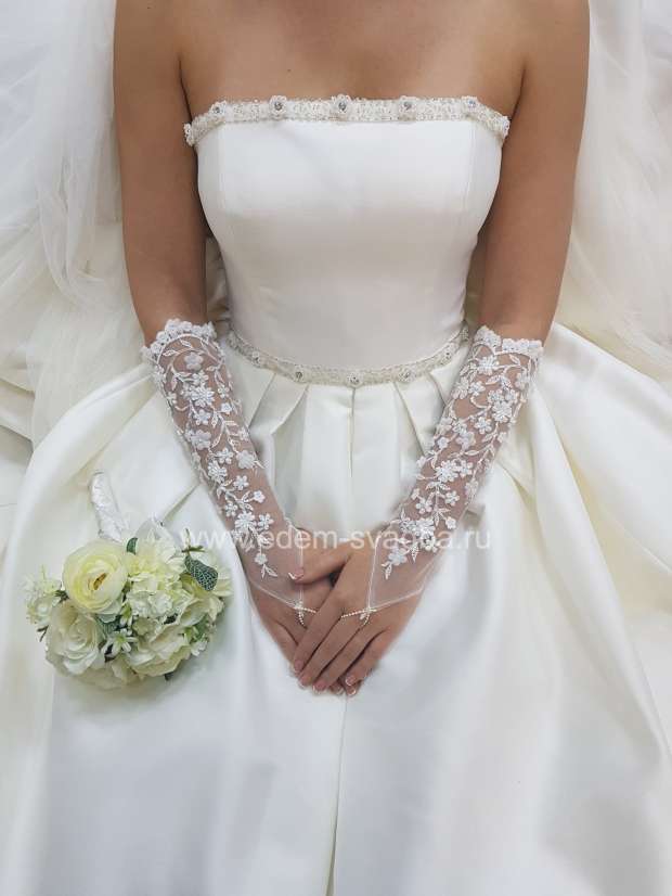 Аксессуар для невесты  151545 перчатки к свадебному платью 1