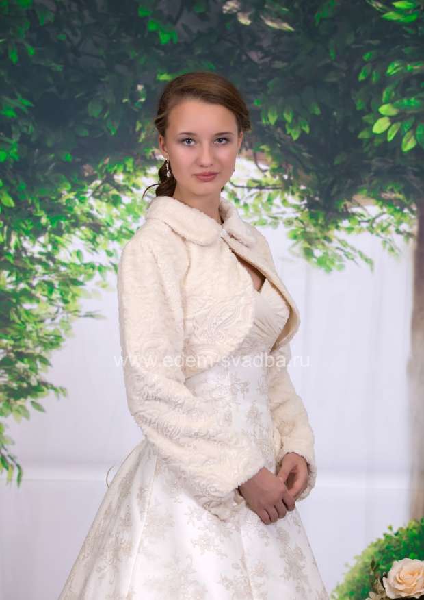 Аксессуар для невесты  Шубка-джульетка свадебная меховая"Торжество"длинный рукав 1