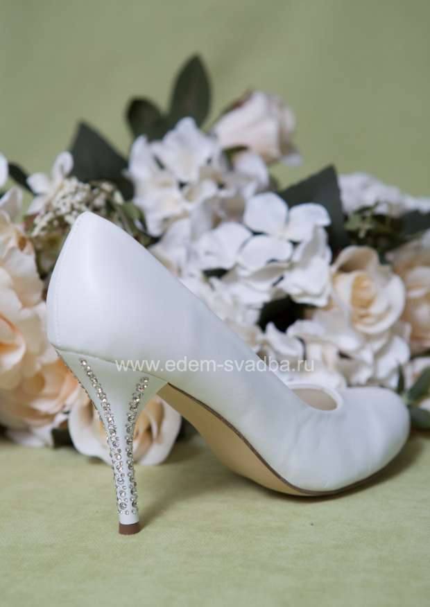 Аксессуар для невесты Elena Chezelle Свадебные туфли на среднем каблуке со стразами B103C27-BAA-MB бежевые 2