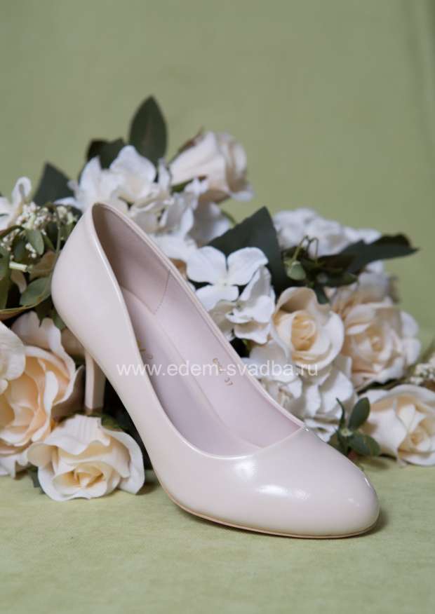 Аксессуар для невесты LANG QI Свадебные туфли на невысоком каблуке G-002 бежевые 1