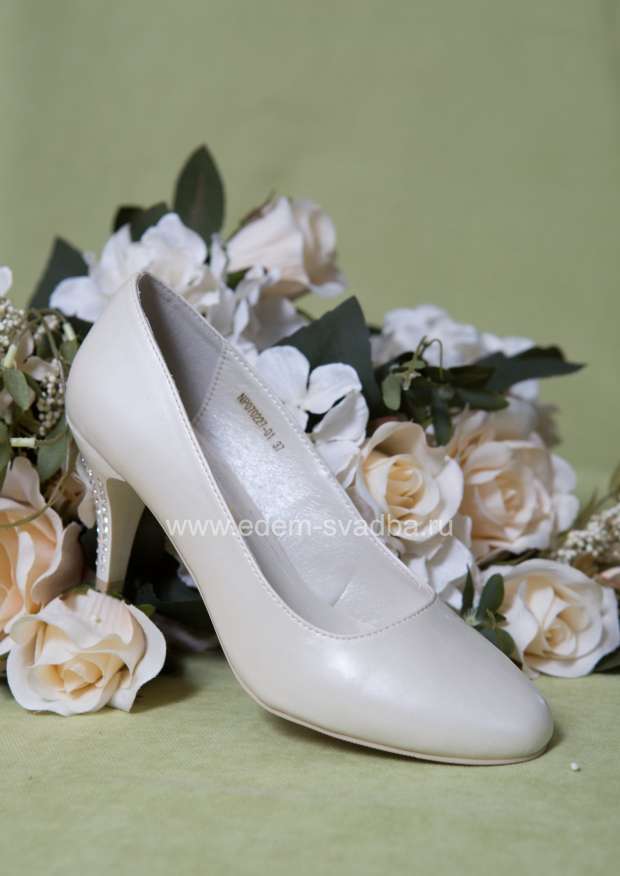 Аксессуар для невесты EVA ROSSI Туфли свадебные на невысоком каблуке со стразами NP070227-01 1