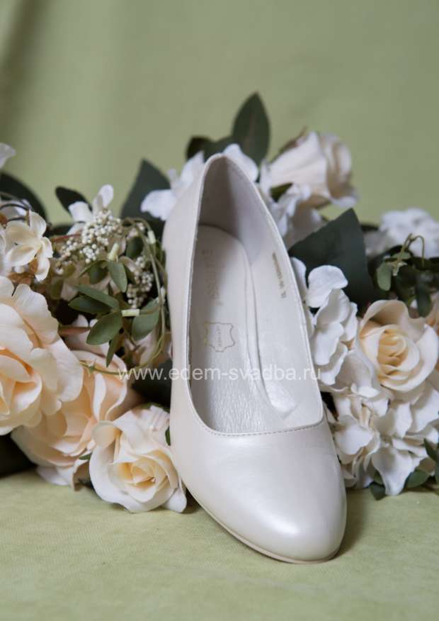 Аксессуар для невесты EVA ROSSI Туфли свадебные на невысоком каблуке со стразами NP070227-01 2