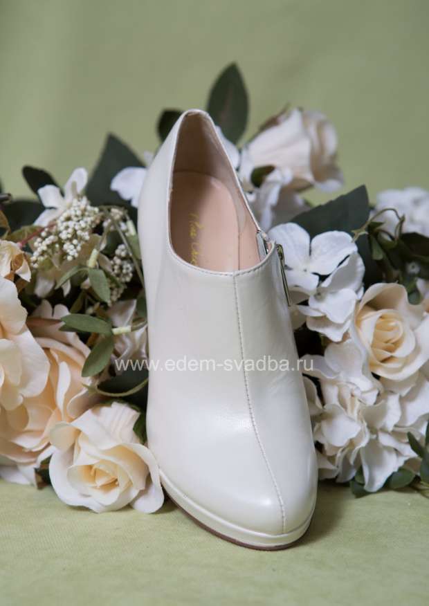 Аксессуар для невесты Elena Chezelle Ботильоны на высоком каблуке и платформе FI008-A51 белые 1