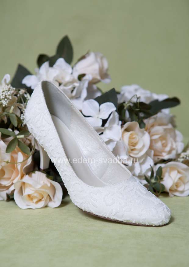 Аксессуар для невесты LOUISA PEERESS Свадебные туфли 756-05 (1002) молочные с обсыпкой 1