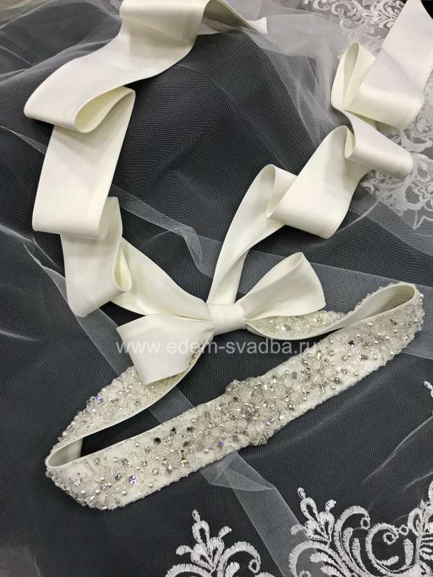 Аксессуар для невесты  Пояс атласный для свадебного наряда NB 15002 1
