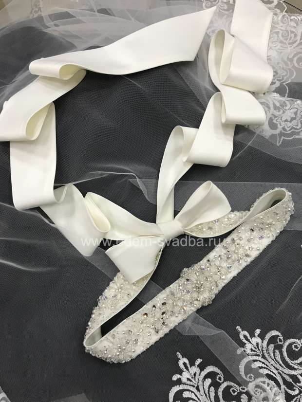 Аксессуар для невесты  Пояс атласный для свадебного наряда NB 15002 2