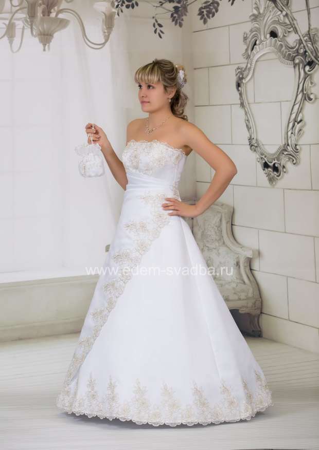 Свадебное платье  6643 одностор. драпировка Н125 1