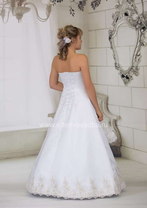 Свадебное платье  6643 одностор. драпировка Н125 2