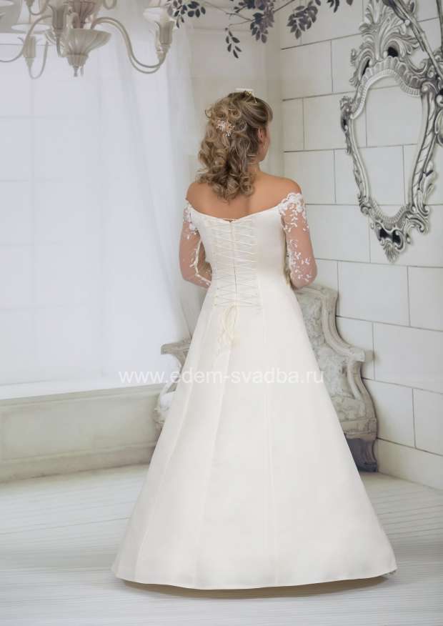 Свадебное платье  6675 двустор. драпировка длинный рукав 2