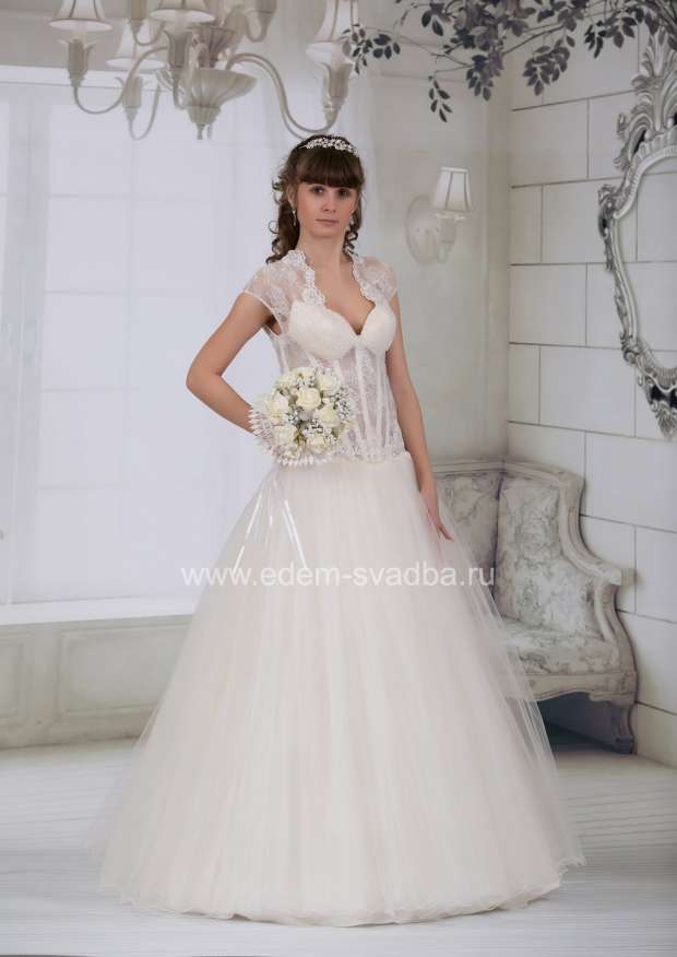 Свадебное платье  9382 Вероника раковина гофре 400/08V 1