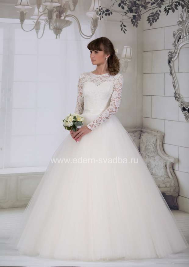 Свадебное платье  9390 Корд. длин. рукав 1