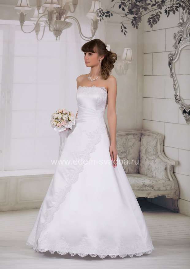 Свадебное платье  9399 одностор. драпировка атлас 17/0Н 1