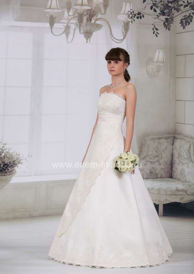 Свадебное платье  9415 одностор. драпировка атлас 095(Н100) 1