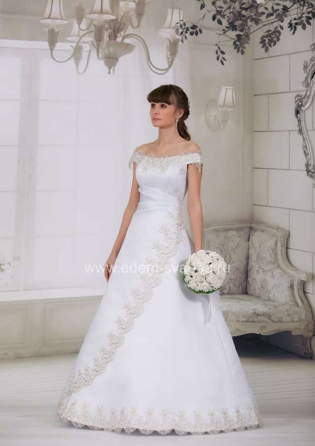 Свадебное платье  9423 одностор. драпировка атлас 1