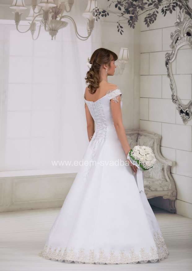 Свадебное платье  9423 одностор. драпировка атлас 2