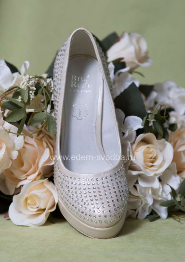 Аксессуар для невесты Brut Ros&quote Свадебные туфли на высоком каблуке и платформе NT076-101стразовые 2