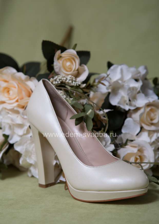 Аксессуар для невесты Fiancee Свадебные туфли на платформе и высоком утолщенном каблуке E2179-A104 белые 2