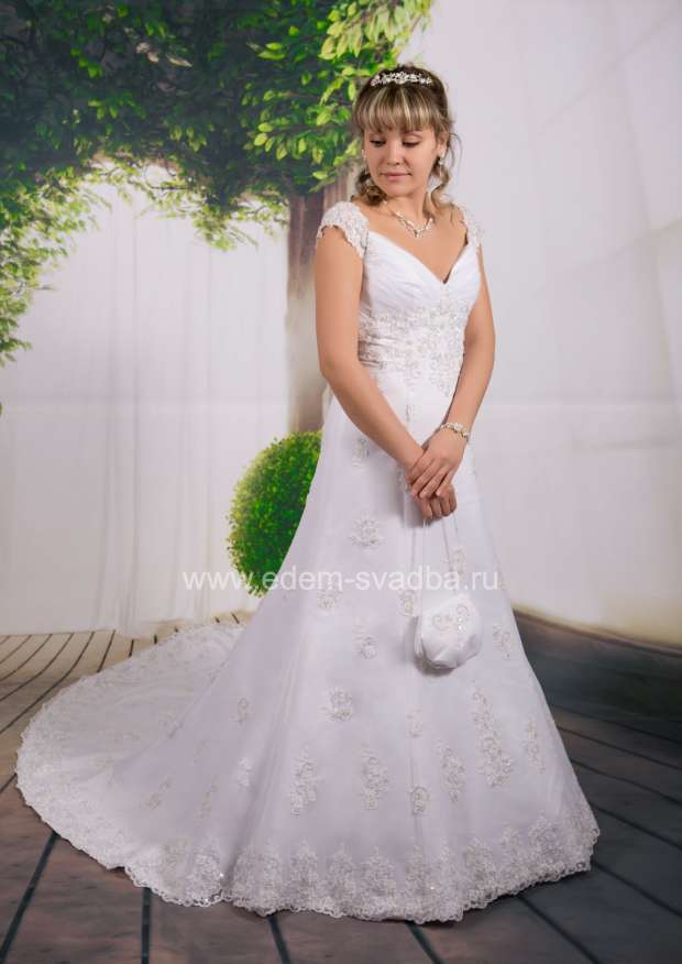 Свадебное платье  3435 10V 7141/450 со шлейфом+сумочка+палантин 1