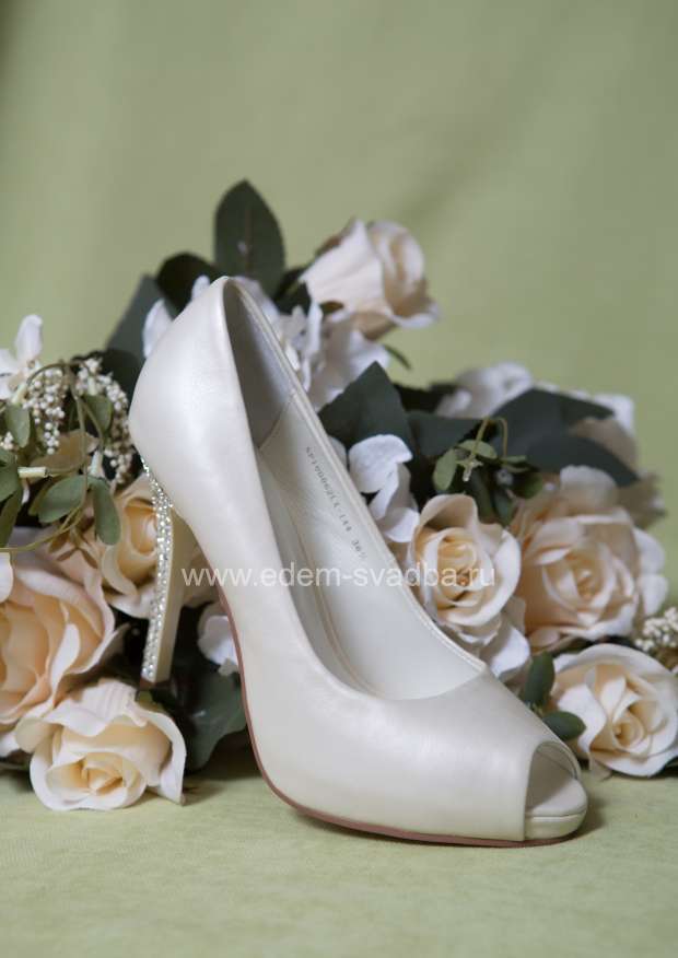 Аксессуар для невесты BLOSSEM Туфли на высоком стразовом каблуке и скрытой платформе с открытым мысом NP100062LX-144 2
