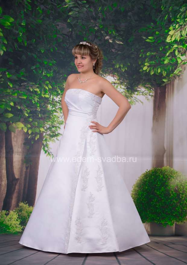 Свадебное платье  1024 лиф отворот драпир. стеклярус 1