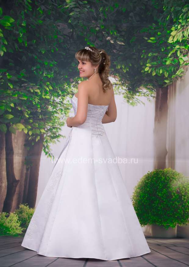 Свадебное платье  1024 лиф отворот драпир. стеклярус 2