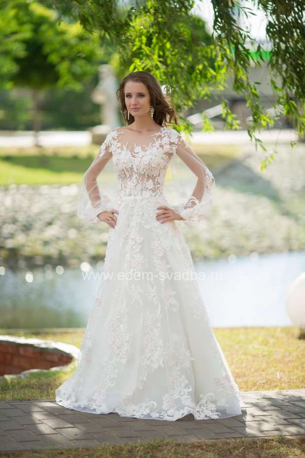 Свадебные платья , Артикул: Флора 2 длинный рукав