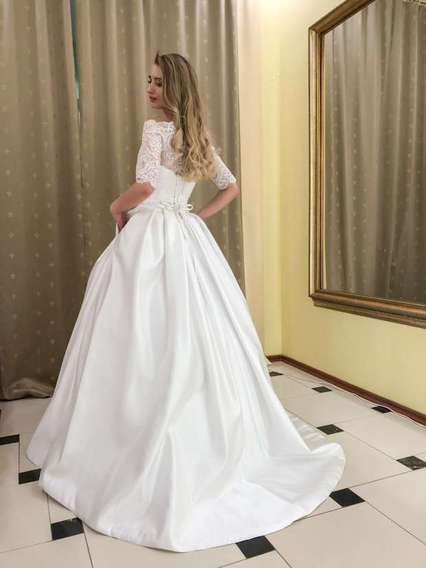 Свадебное платье  Беатриса с кружевным болеро 2