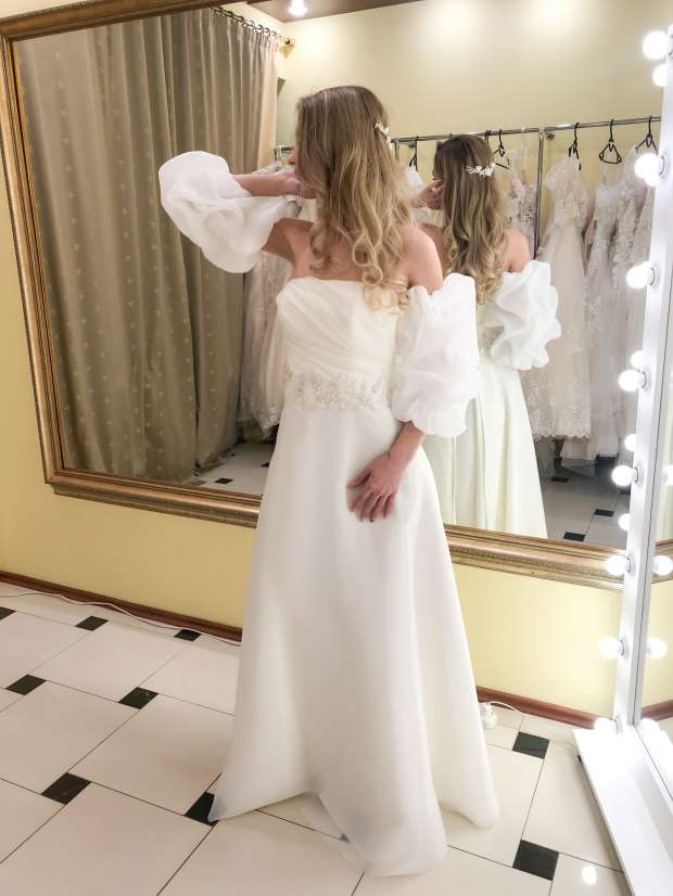 Свадебные платья , Артикул: 3955 OS с рукавами фонарики-буфы