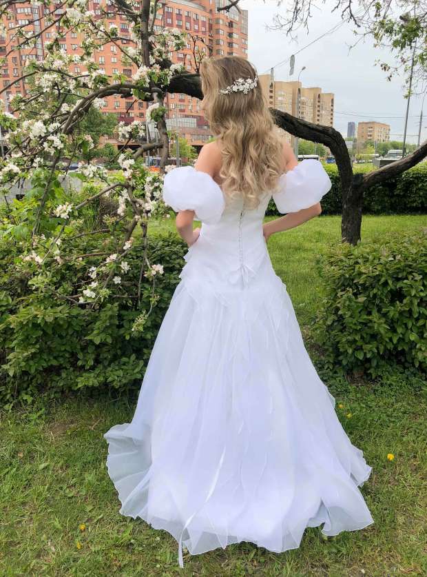 Свадебные платья , Артикул: Долорес, рукава фонарики органза