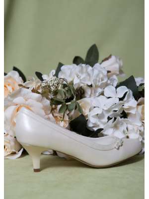 Аксессуары для невесты Свадебные туфли, Артикул: Свадебные туфли на низком каблуке с бантиком NP055194-4 бежевые