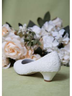 Аксессуары для невесты Свадебные туфли, Артикул: Свадебные туфли на низком каблуке NP035056-17F молочные с обсыпкой