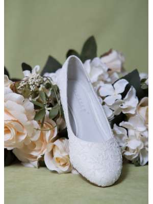 Аксессуары для невесты Свадебные туфли, Артикул: Свадебные туфли на низком каблуке NP035056-17F молочные с обсыпкой