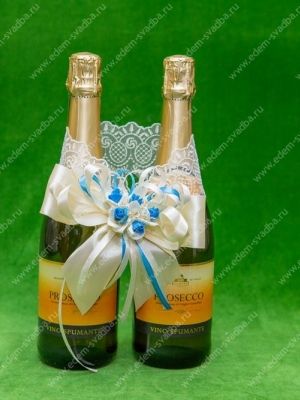 Свадебные аксессуары Украшение на шампанское, Артикул: 1750 Желаем счастья