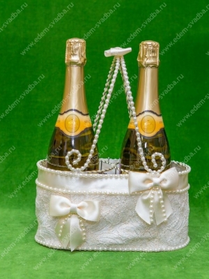 Свадебные аксессуары Украшение на шампанское, Артикул: 1782 Винная стойка Ваниль