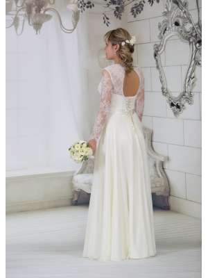 Свадебные платья , Артикул: 6686 креп шифон шантилье длинный рукав