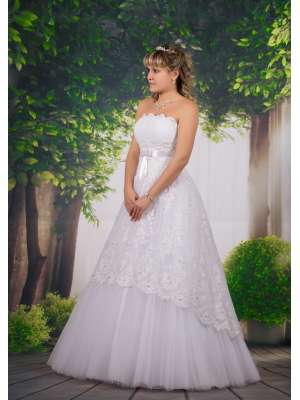Свадебные платья Пышные, Артикул: 3503 Анжелика АК код235 (гипюр жемчужина V270|09)