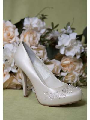 Аксессуары для невесты Свадебные туфли, Артикул: Свадебные туфли на высоком каблуке со скрытой платформой NP100062-149 (бисер, пайетки)бежевые