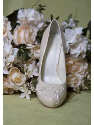 Аксессуары для невесты Свадебные туфли, Артикул: Свадебные туфли на высоком каблуке со скрытой платформой NP100062-149 (бисер, пайетки)бежевые